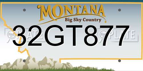 32GT877 Montana License Plate