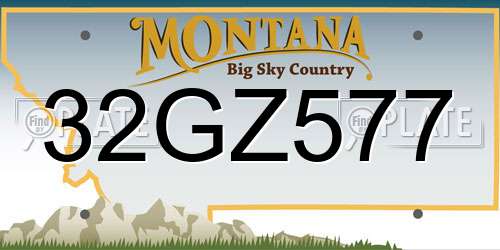 32GZ577 Montana License Plate