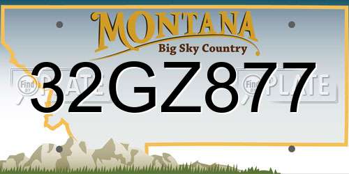 32GZ877 Montana License Plate