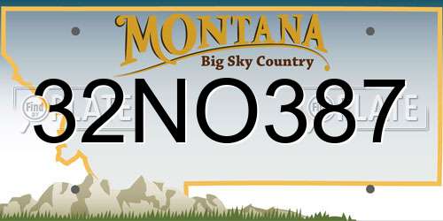 32NO387 Montana License Plate