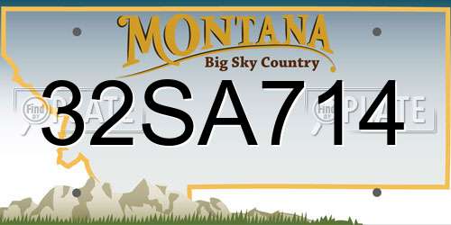 32SA714 Montana License Plate