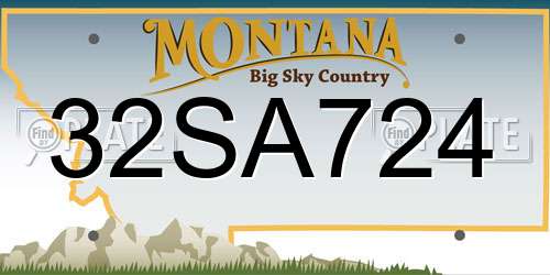32SA724 Montana License Plate