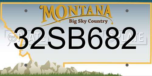 32SB682 Montana License Plate