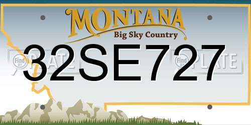 32SE727 Montana License Plate
