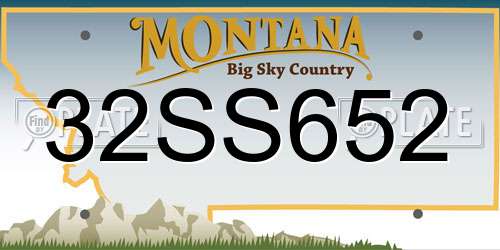 32SS652 Montana License Plate