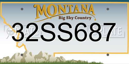 32SS687 Montana License Plate
