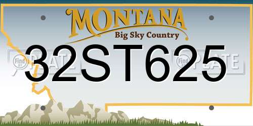 32ST625 Montana License Plate