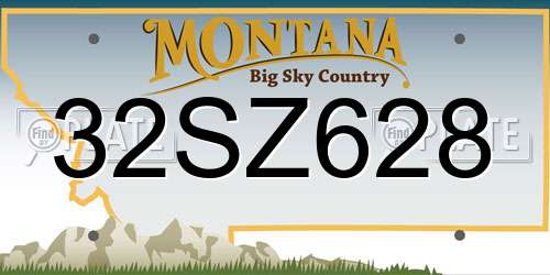 32SZ628 Montana License Plate