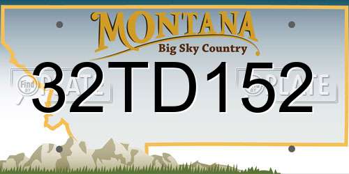 32TD152 Montana License Plate