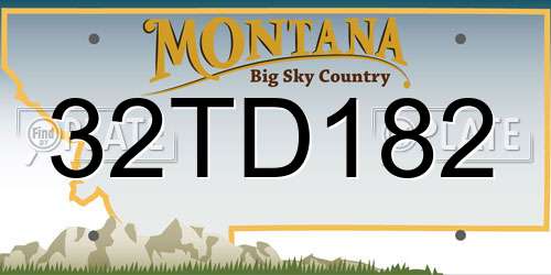 32TD182 Montana License Plate