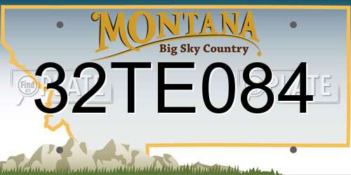 32TE084 Montana License Plate