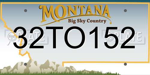 32TO152 Montana License Plate