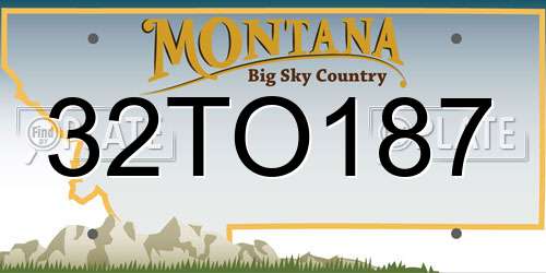32TO187 Montana License Plate