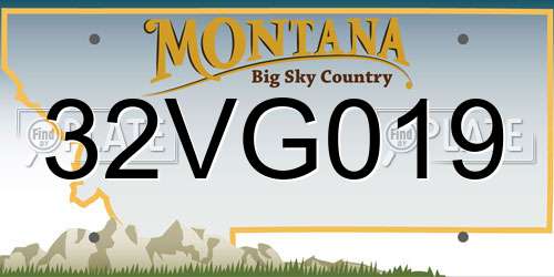 32VG019 Montana License Plate