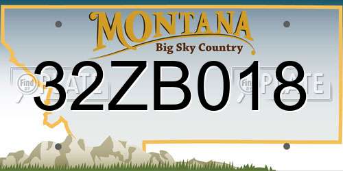 32ZB018 Montana License Plate
