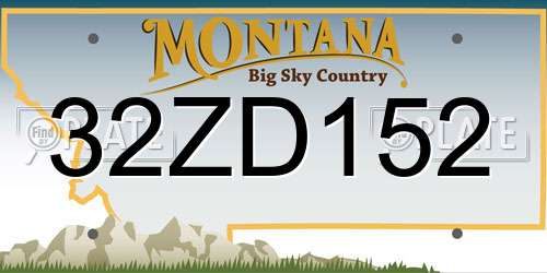 32ZD152 Montana License Plate