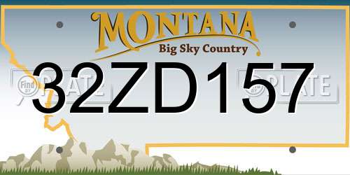 32ZD157 Montana License Plate