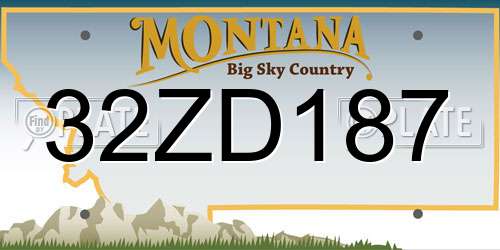 32ZD187 Montana License Plate