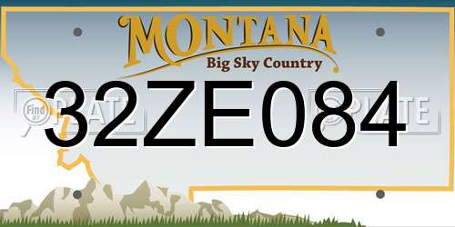 32ZE084 Montana License Plate