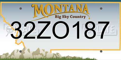 32ZO187 Montana License Plate