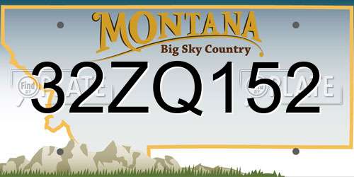 32ZQ152 Montana License Plate