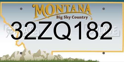 32ZQ182 Montana License Plate