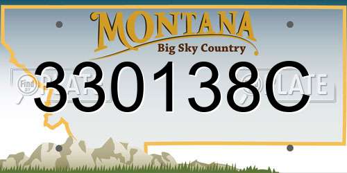 330138C Montana License Plate