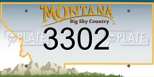 3302 Montana License Plate