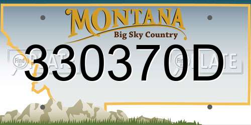 330370D Montana License Plate