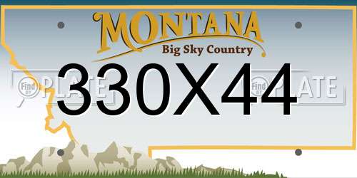 330X44 Montana License Plate