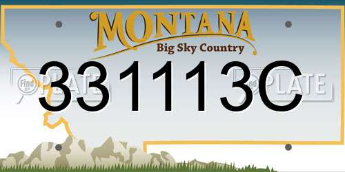 331113C Montana License Plate