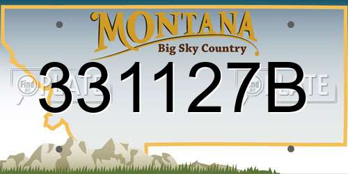 331127B Montana License Plate