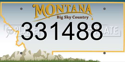 331488 Montana License Plate