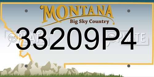33209P4 Montana License Plate