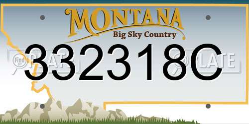 332318C Montana License Plate