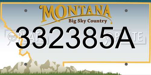 332385A Montana License Plate