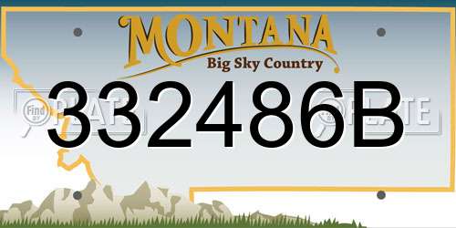 332486B Montana License Plate