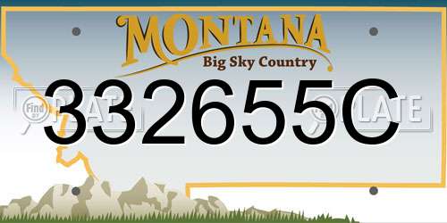 332655C Montana License Plate