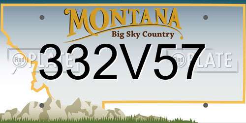 332V57 Montana License Plate
