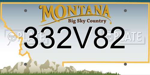 332V82 Montana License Plate