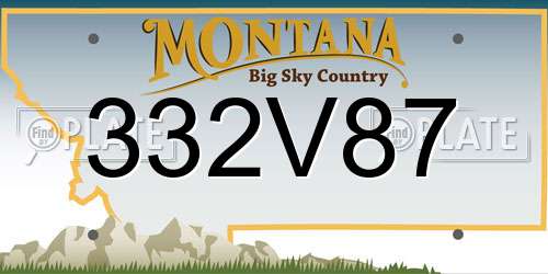 332V87 Montana License Plate