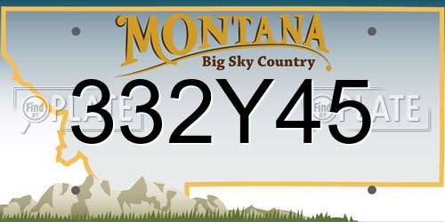 332Y45 Montana License Plate