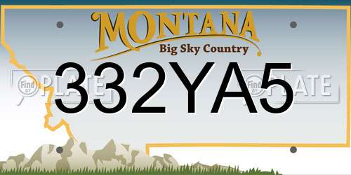 332YA5 Montana License Plate