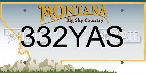 332YAS Montana License Plate