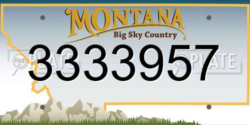 3333957 Montana License Plate
