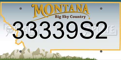 33339S2 Montana License Plate