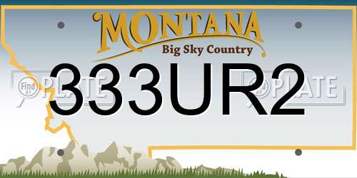 333UR2 Montana License Plate