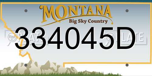 334045D Montana License Plate