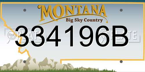 334196B Montana License Plate