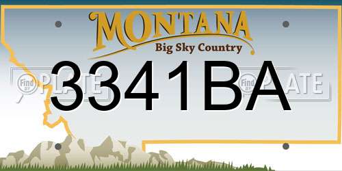 3341BA Montana License Plate